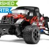 Mini MadBeast 1/18 Scale Electric Monster Truck Ready To Run RC Remote Control Radio Truck (BlackRed)