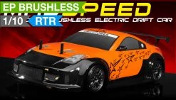 Exceed RC 2.4Ghz MadSpeed Drift Car Brushless Edition 1/10 Electric Ready To Run Drift Car (Orange) RC Remote Control Radio Car