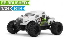 MicroX Racing 1/24 Micro Scale Monster Truck Ready To Run 2.4ghz (White) RC Remote Control Radio Car
