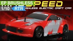 Exceed RC 2.4Ghz MadSpeed Drift Car Brushless Edition 1/10 Electric Ready To Run Drift Car (Fire Red) RC Remote Control Radio Car
