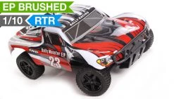 Exceed RC 1/10 2.4Ghz Short Course Electric Rally Monster RTR Off Road Rally Truck Carbon Stripe Red RC Remote Control Rally Truck Radio Car