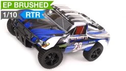 Exceed RC 1/10 2.4Ghz Short Course Electric Rally Monster RTR Off Road Rally Truck Carbon Stripe Blue RC Remote Control Rally Truck Radio Car