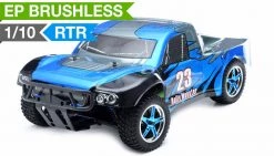 Exceed RC 1/10th 2.4Ghz Brushless Short Course Rally Monster Electric RTR Racing Truck (DD Blue) RC Remote Control Rally Truck Radio Car With Aluminum Shocks + 3s LiPo Ready