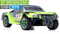 Exceed RC 1/10th 2.4Ghz Brushless Short Course Rally Monster Electric RTR Racing Truck (AA Green) RC Remote Control Rally Truck Radio Car With Aluminum Shocks + 3s LiPo Ready