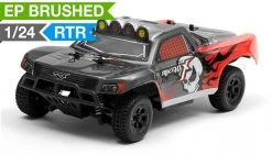 MicroX Racing 1/24 Micro Scale Short Course Truck Ready To Run 2.4ghz (Red) RC Remote Control Radio Car
