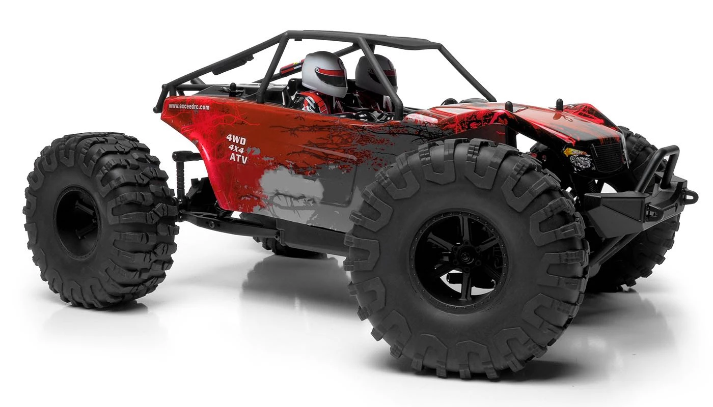 Exceed RC Rock Racer Radio Car 1/10 Scale 2.4Ghz MadRock 4WD Powerful Electric Remote Control 100% RTR Ready To Run W/ Waterproof Electronics (Red) 2 Exceed RC Rock Racer Radio Car 1/10 Scale 2.4Ghz MadRock 4WD Powerful Electric Remote Control 100% RTR Ready To Run W/ Waterproof Electronics (Red) - Image 2
