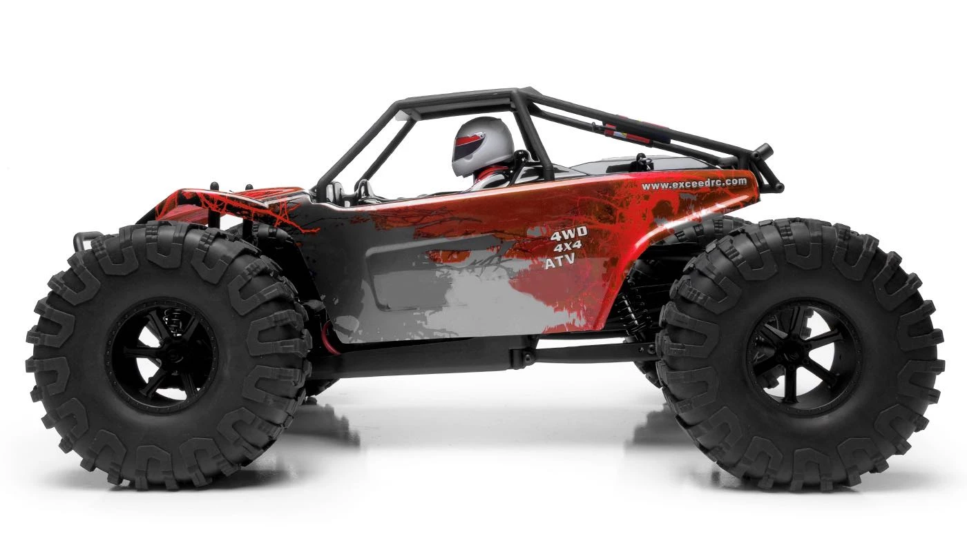 Exceed RC Rock Racer Radio Car 1/10 Scale 2.4Ghz MadRock 4WD Powerful Electric Remote Control 100% RTR Ready To Run W/ Waterproof Electronics (Red) 4 Exceed RC Rock Racer Radio Car 1/10 Scale 2.4Ghz MadRock 4WD Powerful Electric Remote Control 100% RTR Ready To Run W/ Waterproof Electronics (Red) - Image 4