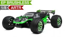 1/8Th EP Mad Warrior Racing Edition Truggy Almost Ready To Run ARTR Brushless Motor/ESC/Lipo (Star Green) RC Remote Control Radio Car