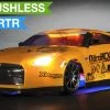 Exceed RC 2.4Ghz MadSpeed Drift Car Brushless Edition 1/10 Electric Ready To Run Drift Car W/ LED Head Lights (Yellow) RC Remote Control Radio Car