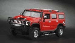 Licensed 1/24th Scale Hummer H2 Ready To Run Control Model Vehicle (Red) RC Remote Control Radio Car