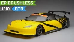 Exceed RC 2.4Ghz MadSpeed Drift Car Brushless Edition 1/10 Electric Ready To Run Oval Drift Car (Yellow/Black) RC Remote Control Radio Car