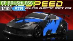 Exceed RC 2.4Ghz MadSpeed Drift Car Brushless Edition 1/10 Electric Ready To Run Drift Car (Fire Blue) RC Remote Control Radio Car