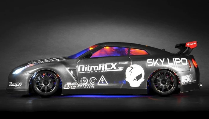 Exceed RC 2.4Ghz MadSpeed Drift Car Brushless Edition 1/10 Electric Ready To Run Drift Car W/ LED Head Lights (Grey) RC Remote Control Radio Car 3 Exceed RC 2.4Ghz MadSpeed Drift Car Brushless Edition 1/10 Electric Ready To Run Drift Car W/ LED Head Lights (Grey) RC Remote Control Radio Car - Image 3